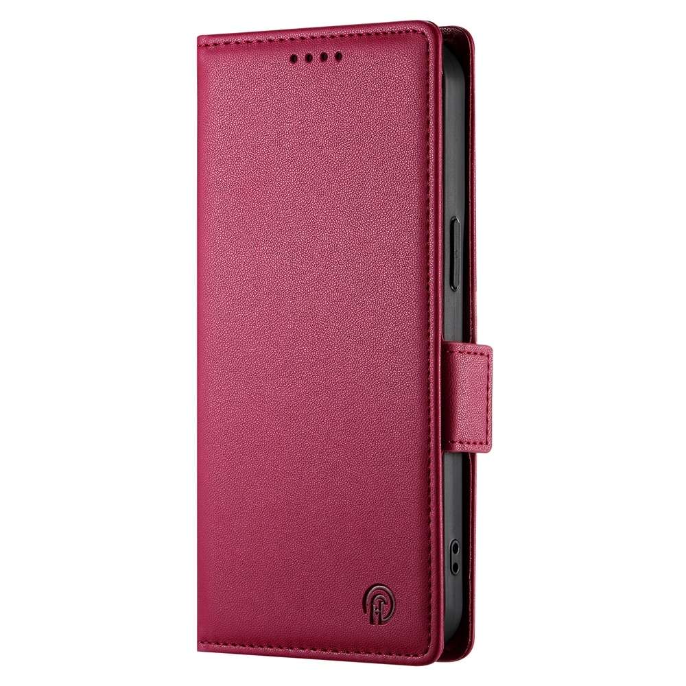 For Xiaomi 15 Side Buckle Magnetic Frosted Leather Phone Case(Wine Red)