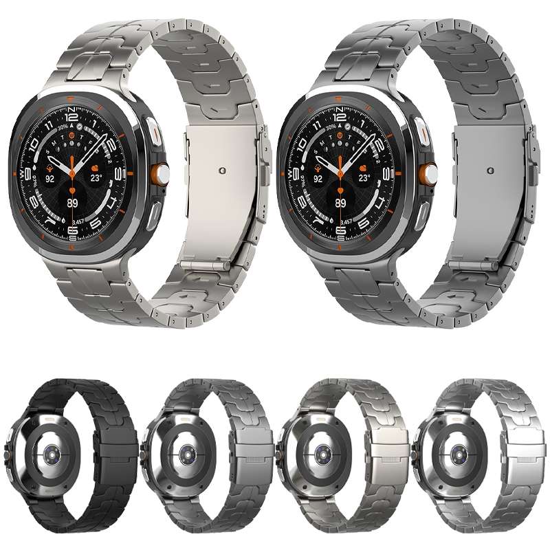 For Samsung Galaxy Watch Ultra 47mm Safety Buckle Pure Titanium Watch Band(Black)