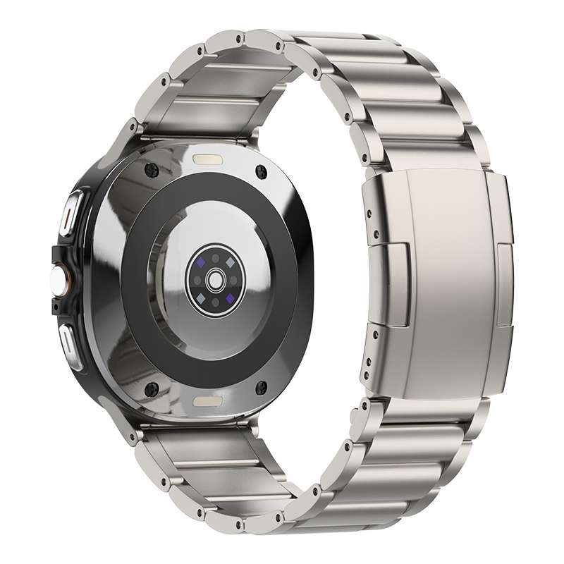 For Samsung Galaxy Watch Ultra 47mm Three Beads Tortoise Buckle Titanium Steel Watch Band(Black)