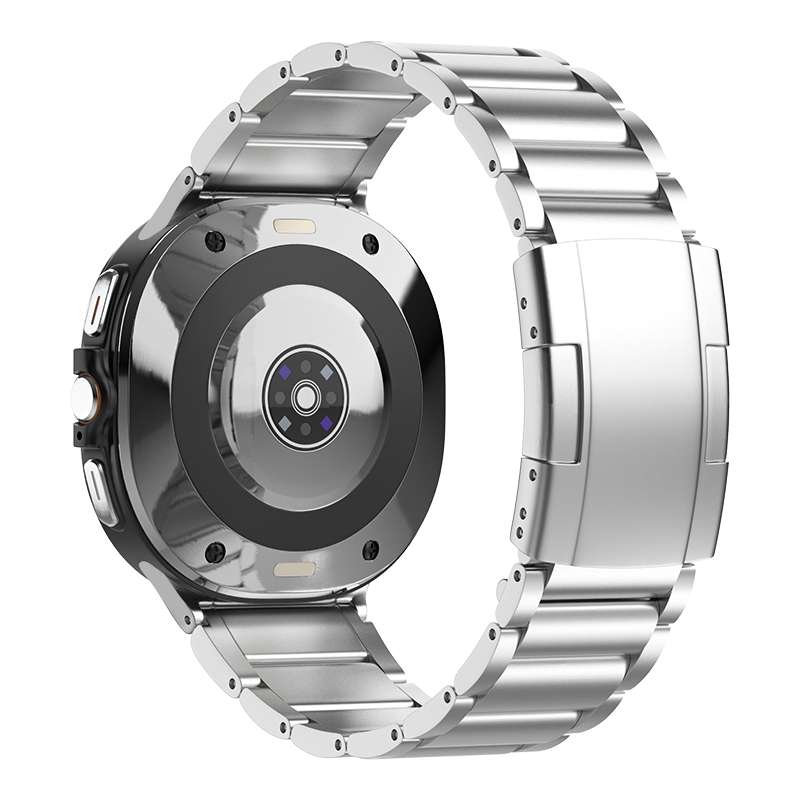 For Samsung Galaxy Watch Ultra 47mm Three Beads Tortoise Buckle Titanium Steel Watch Band(Black)