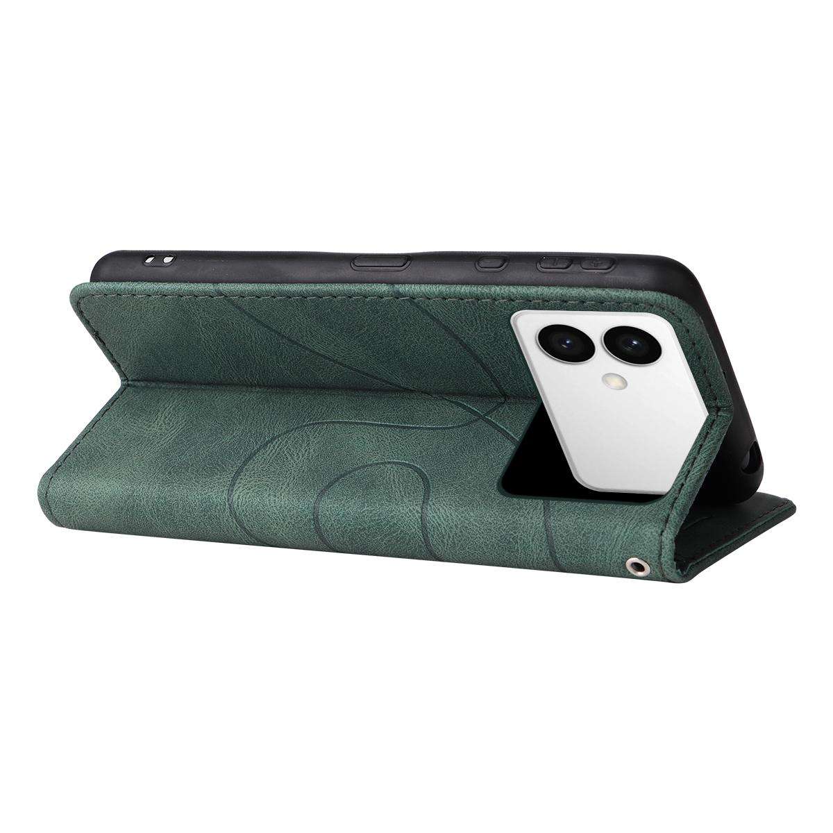 For Samsung Galaxy S26 Edge 5G Dual-color Splicing Flip Leather Phone Case(Green)