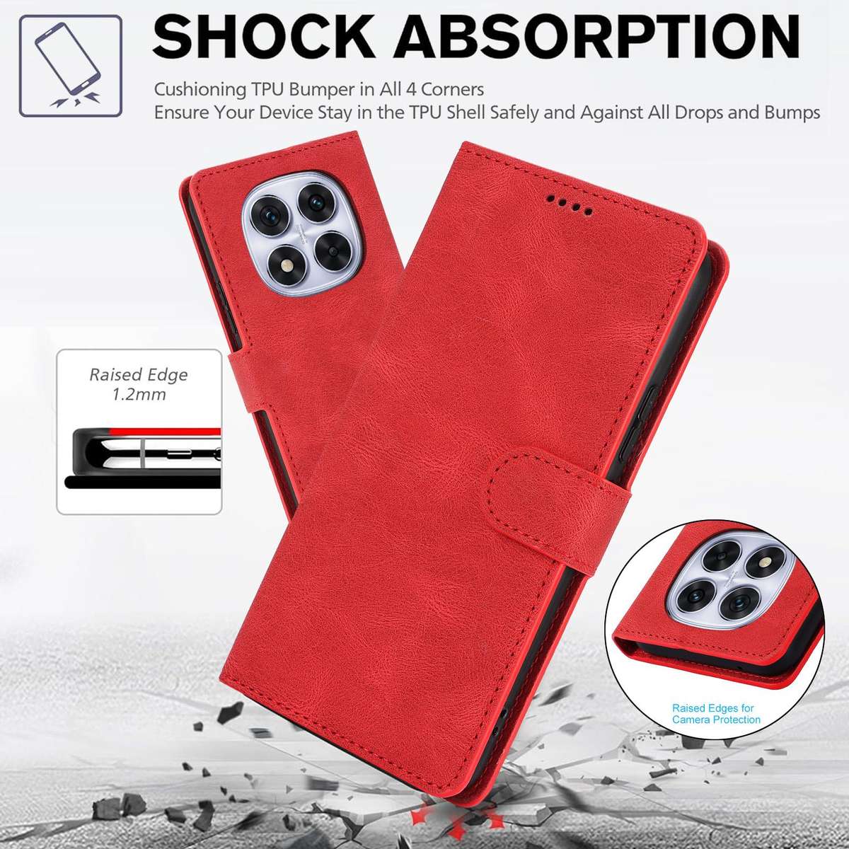 For Redmi Note 14 Pro+ 5G Fantasy Skin-feel Calfskin Texture Leather Phone Case(Red)
