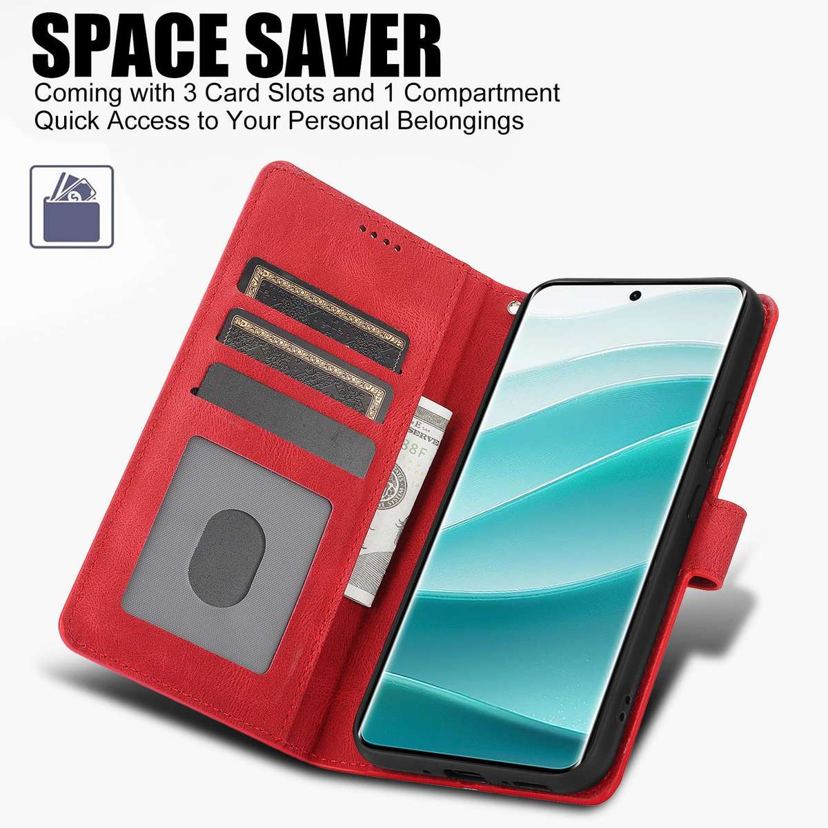 For Redmi Note 14 Pro+ 5G Fantasy Skin-feel Calfskin Texture Leather Phone Case(Red)