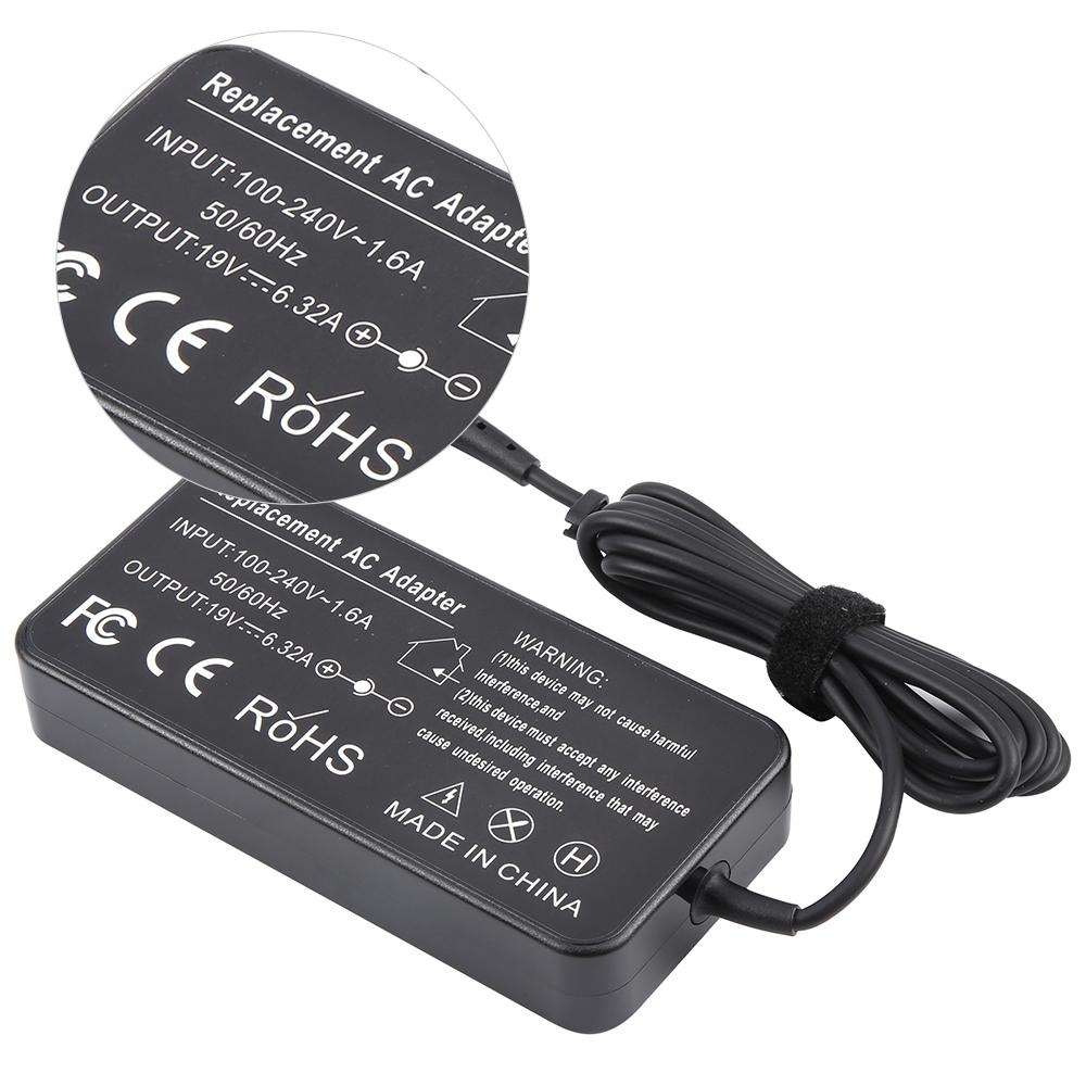 120W 19V 6.32A Laptop Notebook Power Adapter For ASUS 6.0 x 3.7mm, Plug:EU Plug