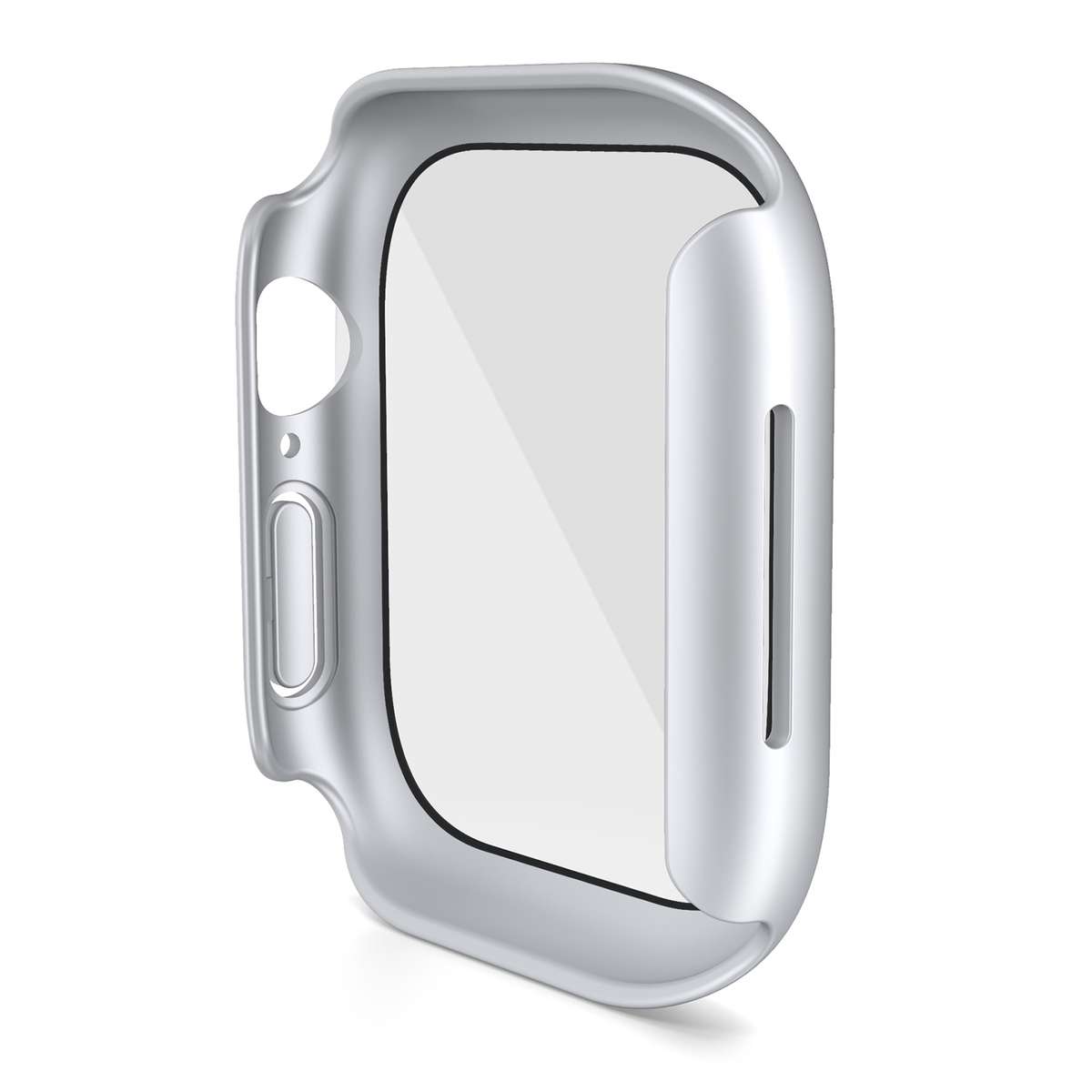 For Apple Watch Series 10 / 11 46mm PC Integrated Tempered Film Watch Case(Bright Silver)