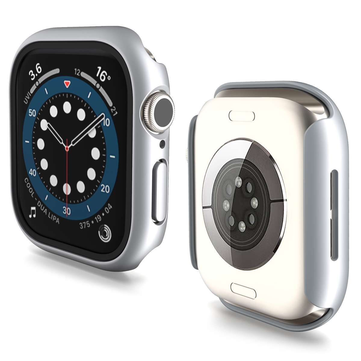 For Apple Watch Series 10 / 11 46mm PC Integrated Tempered Film Watch Case(Bright Silver)
