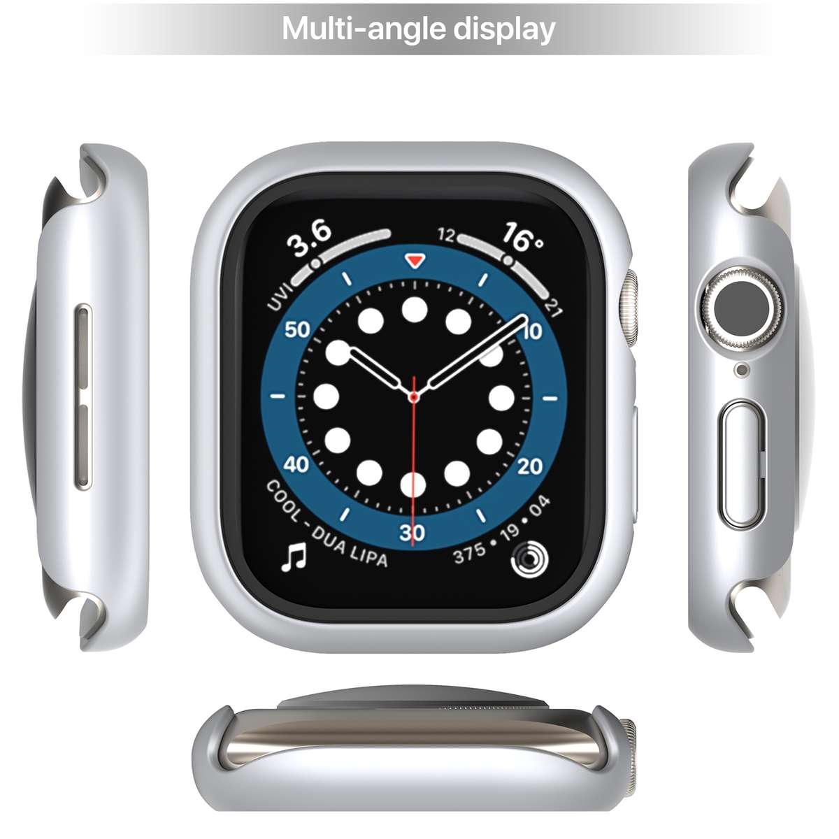 For Apple Watch Series 10 / 11 46mm PC Integrated Tempered Film Watch Case(Bright Silver)