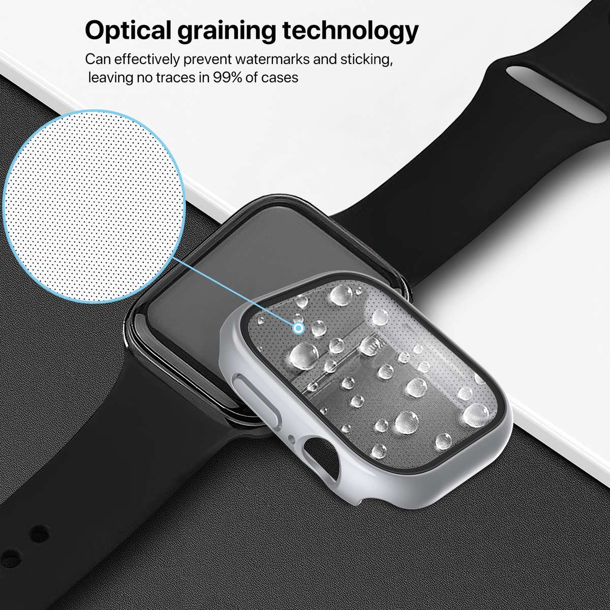 For Apple Watch Series 10 / 11 46mm PC Integrated Tempered Film Watch Case(Bright Silver)