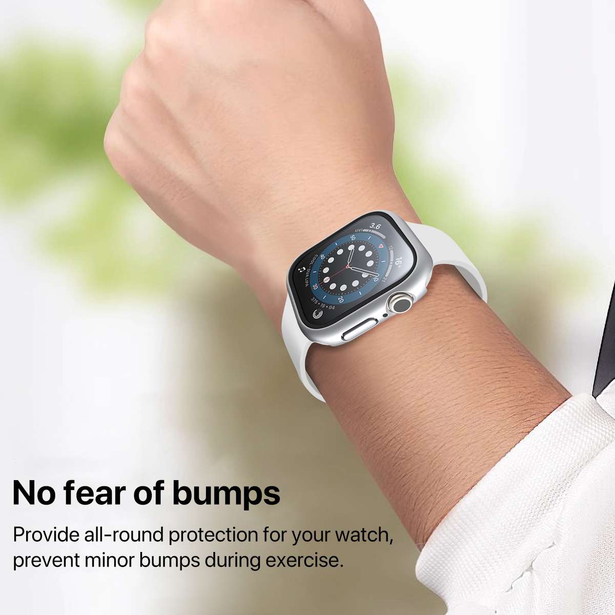 For Apple Watch Series 10 / 11 46mm PC Integrated Tempered Film Watch Case(Bright Silver)