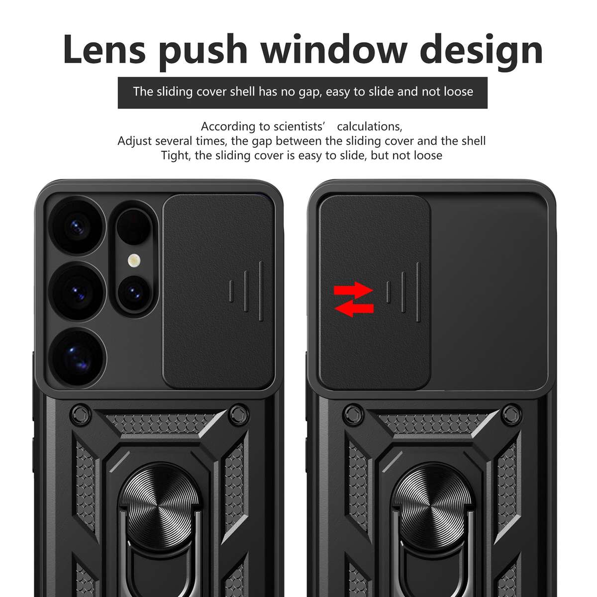 For Samsung Galaxy S25 Ultra 5G Sliding Camera Cover Design TPU+PC Phone Case(Black)