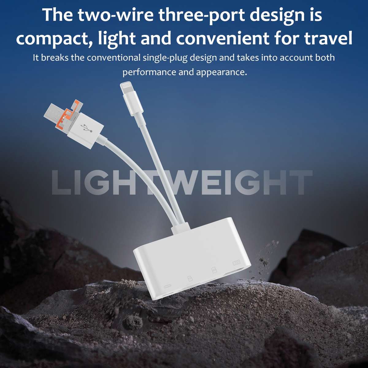 NK-108TL Pro USB-C / Type-C, 8 Pin, USB to USB-C / Type-C, USB, TF, SD Card Multi-func ... (White)