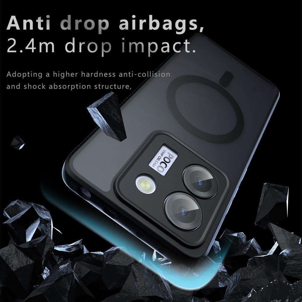 For Xiaomi Poco M7 Pro 5G Armor MagSafe PC Hybrid TPU Phone Case(Frosted Black)