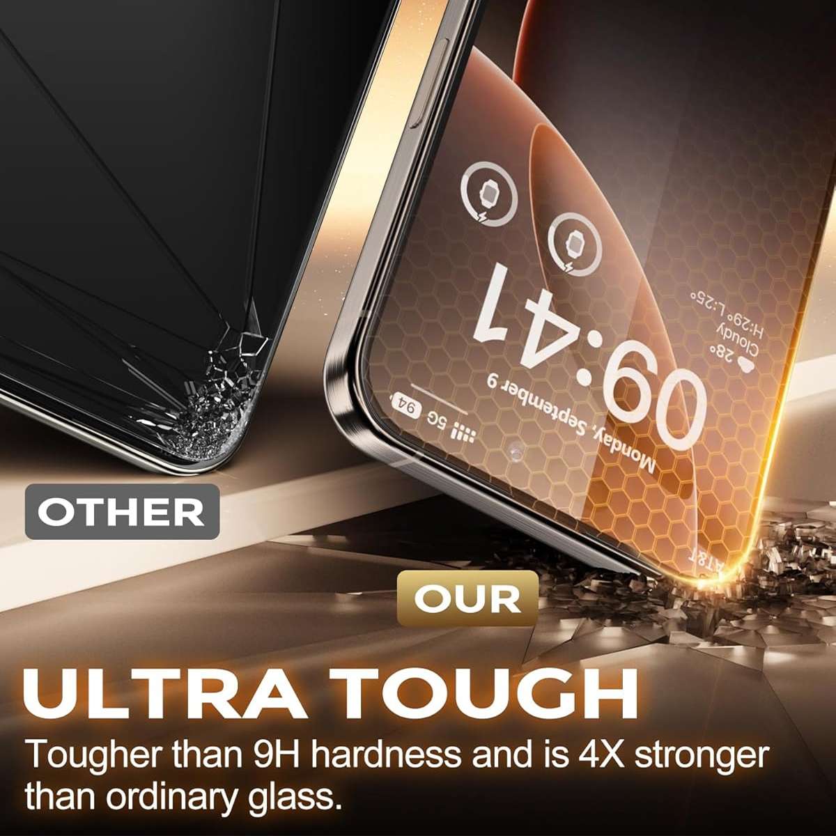 For iPhone 16 Pro Max Dust-Free Easy Install HD Tempered Glass Film(Black)