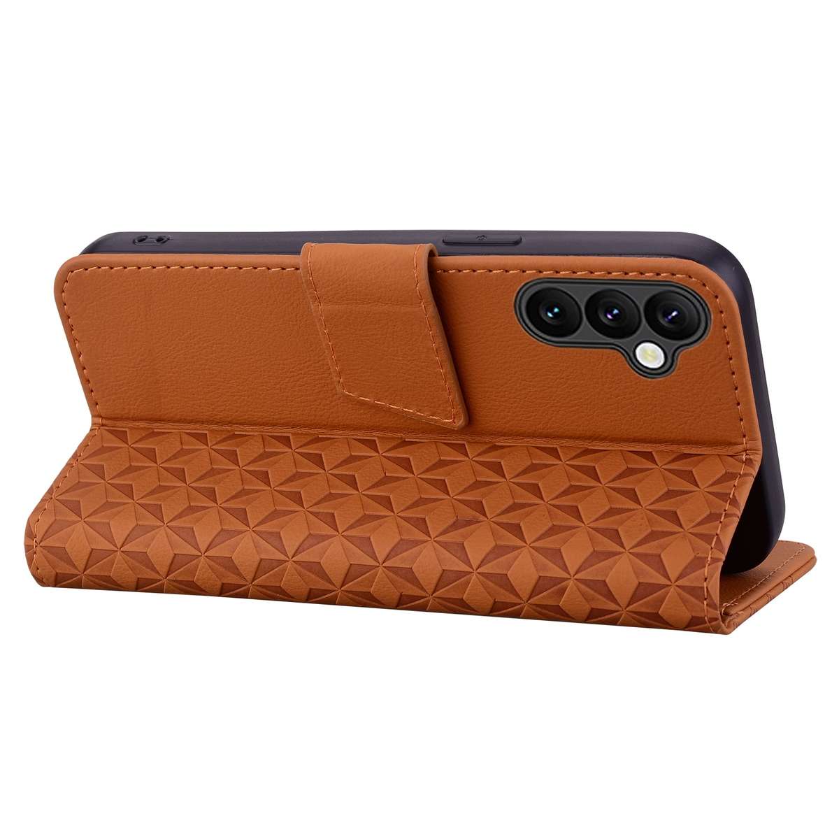 For Samsung Galaxy S25+ / S24+ 5G Diamond Buckle Leather Phone Case with Lanyard(Brown)