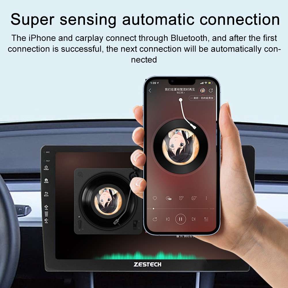 2 in 1 CarPlay and Android Auto Car Connectivity Box Wireless Auto Smart Adapter(Black)