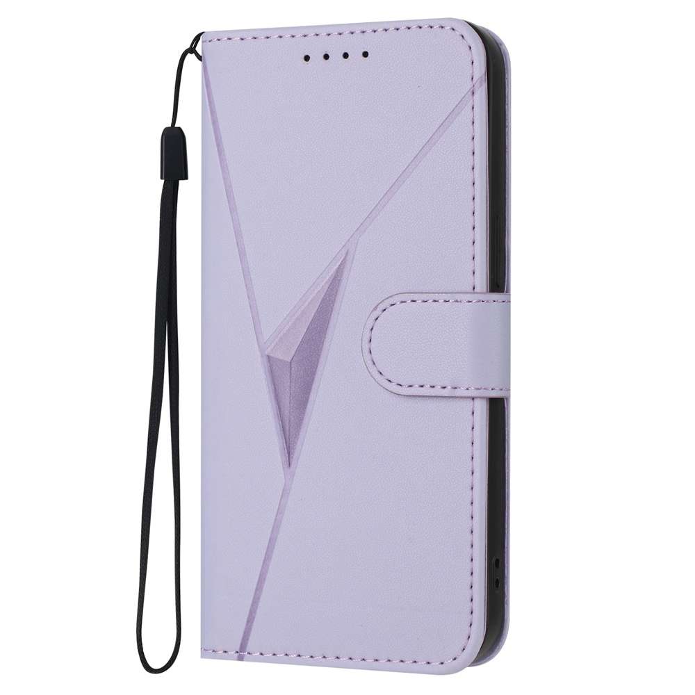 For iPhone 14 Pro Triangle Pattern Buckle Clasp Leather Phone Case(Dark Purple)