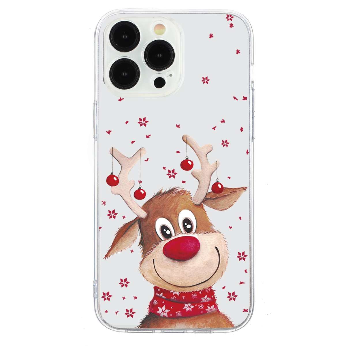 For iPhone 16 Pro Max Christmas Painted Pattern TPU Transparent Phone Case(Snowman)