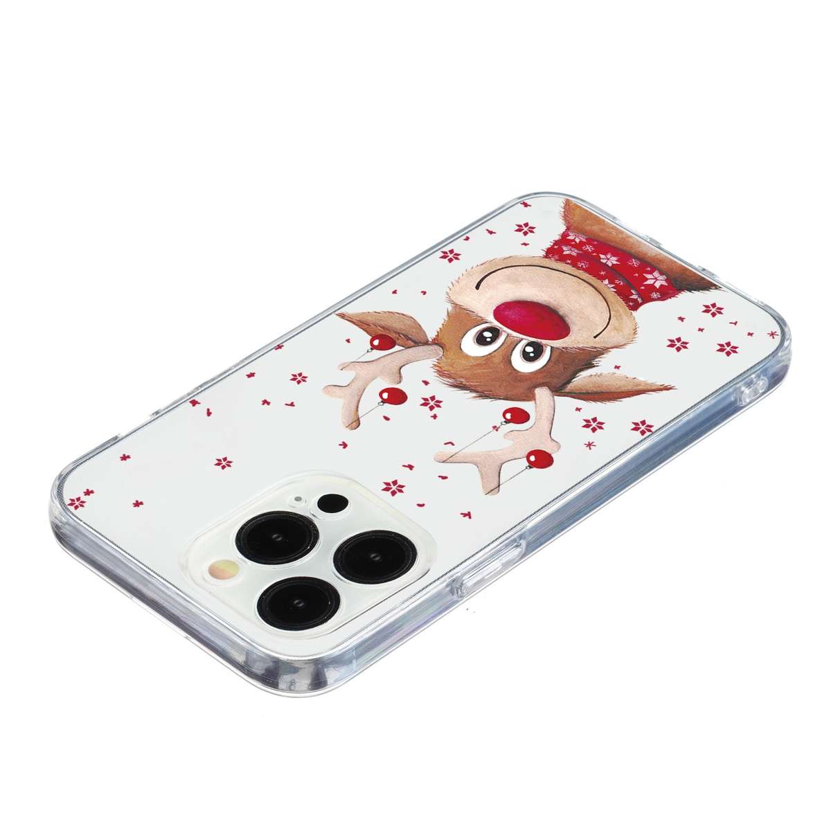 For iPhone 16 Pro Max Christmas Painted Pattern TPU Transparent Phone Case(Snowman)