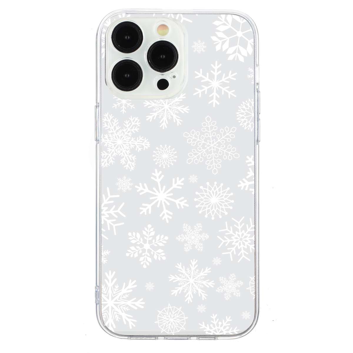 For iPhone 16 Pro Max Christmas Painted Pattern TPU Transparent Phone Case(Snowman)