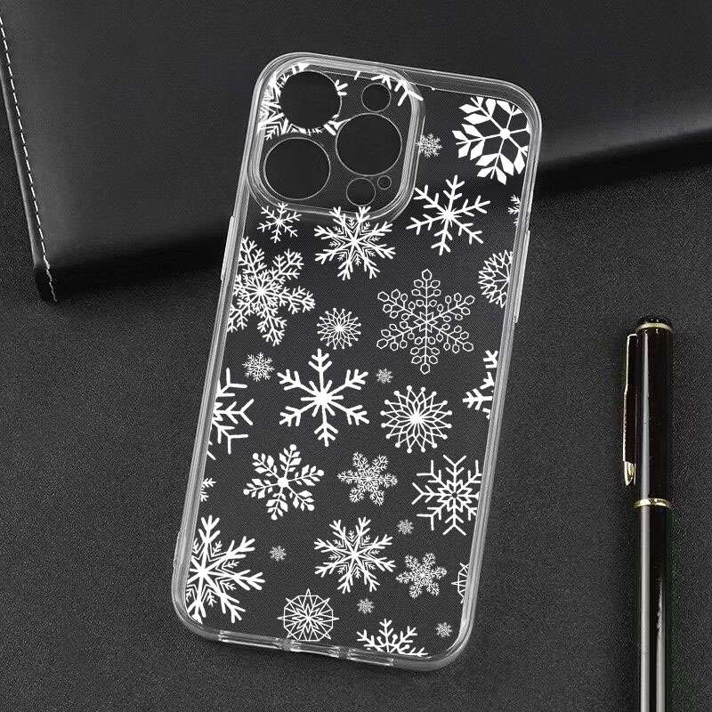 For iPhone 16 Pro Max Christmas Painted Pattern TPU Transparent Phone Case(Snowman)