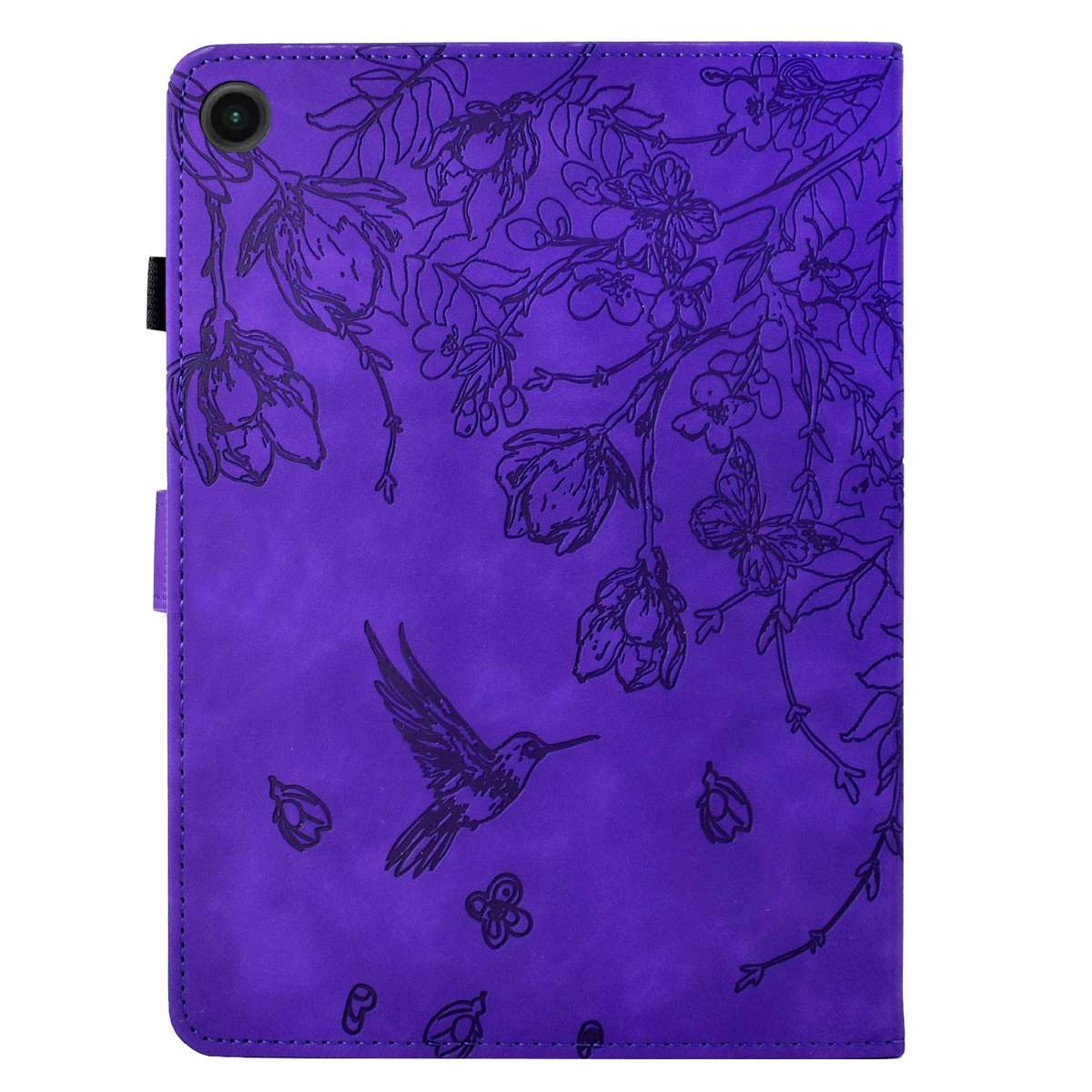 For Samsung Galaxy Tab A11+ / A9+ Flowers and Bird Embossed Smart Leather Tablet Case(Purple)