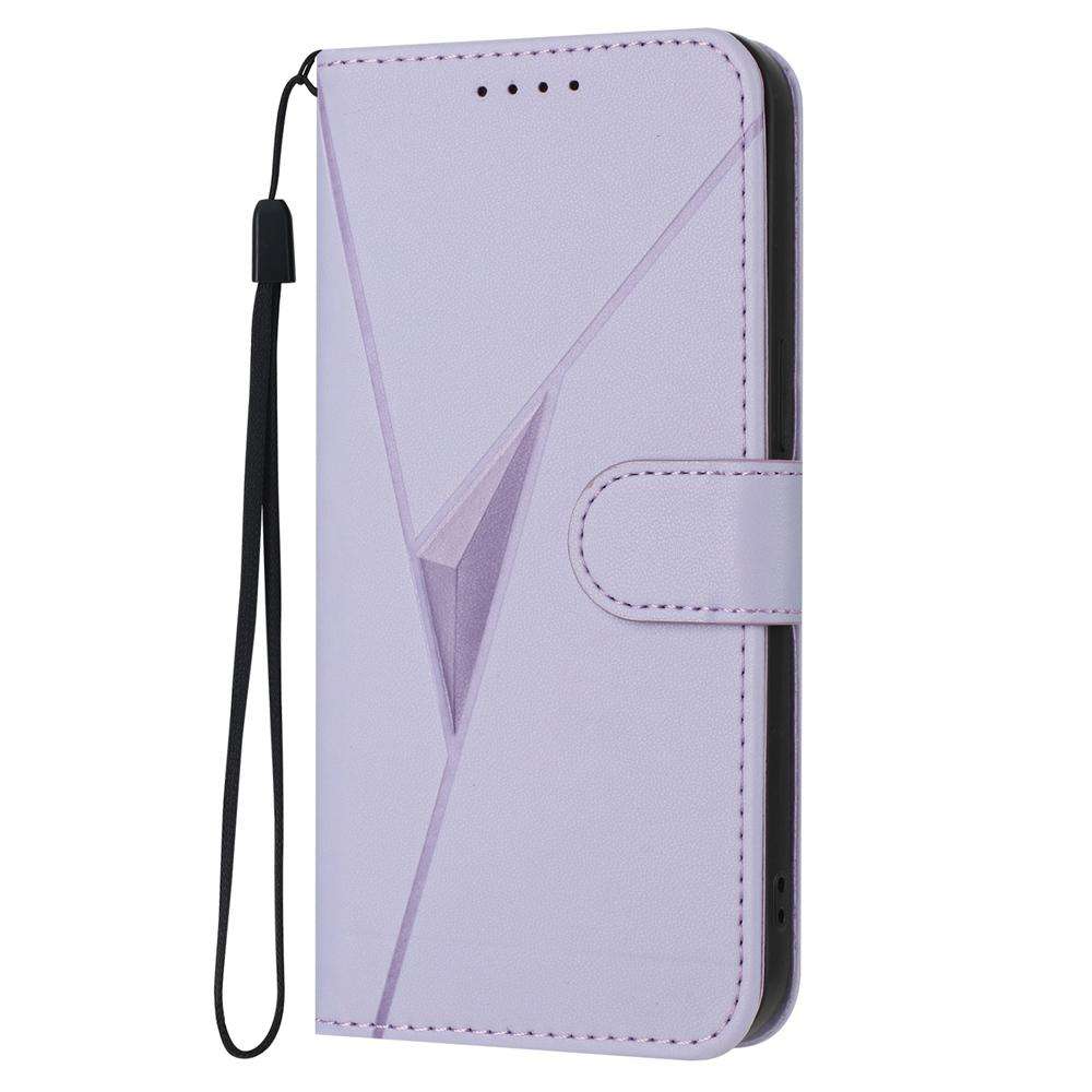 For Samsung Galaxy S25 FE 5G Triangle Pattern Buckle Clasp Leather Phone Case(Light Purple)
