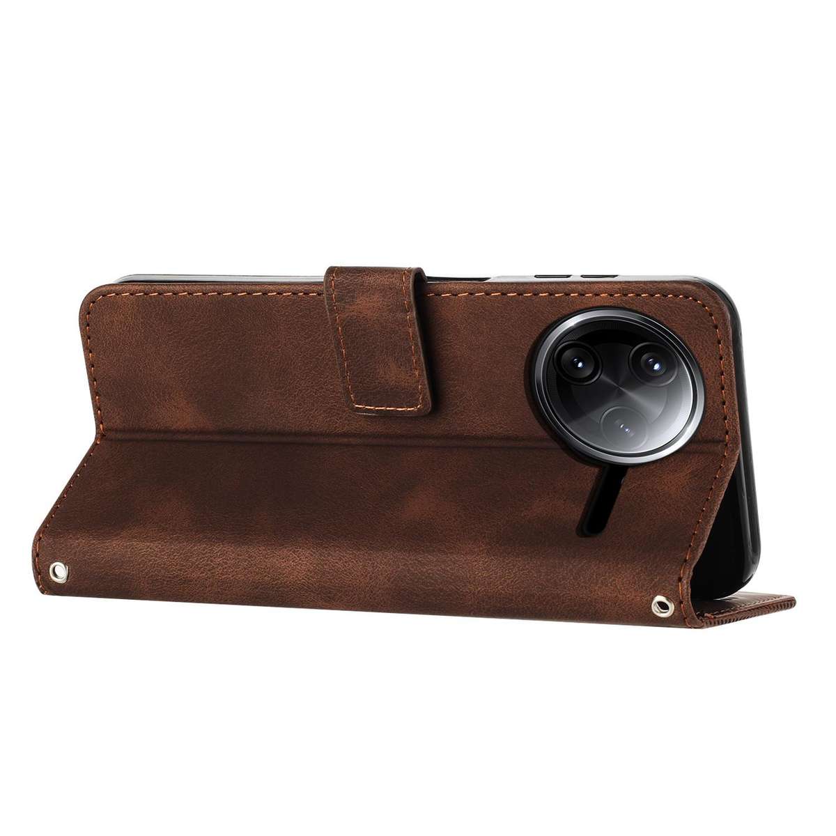 For Redmi K80 / K80 Pro Dream Triangle Leather Phone Case with Lanyard(Brown)