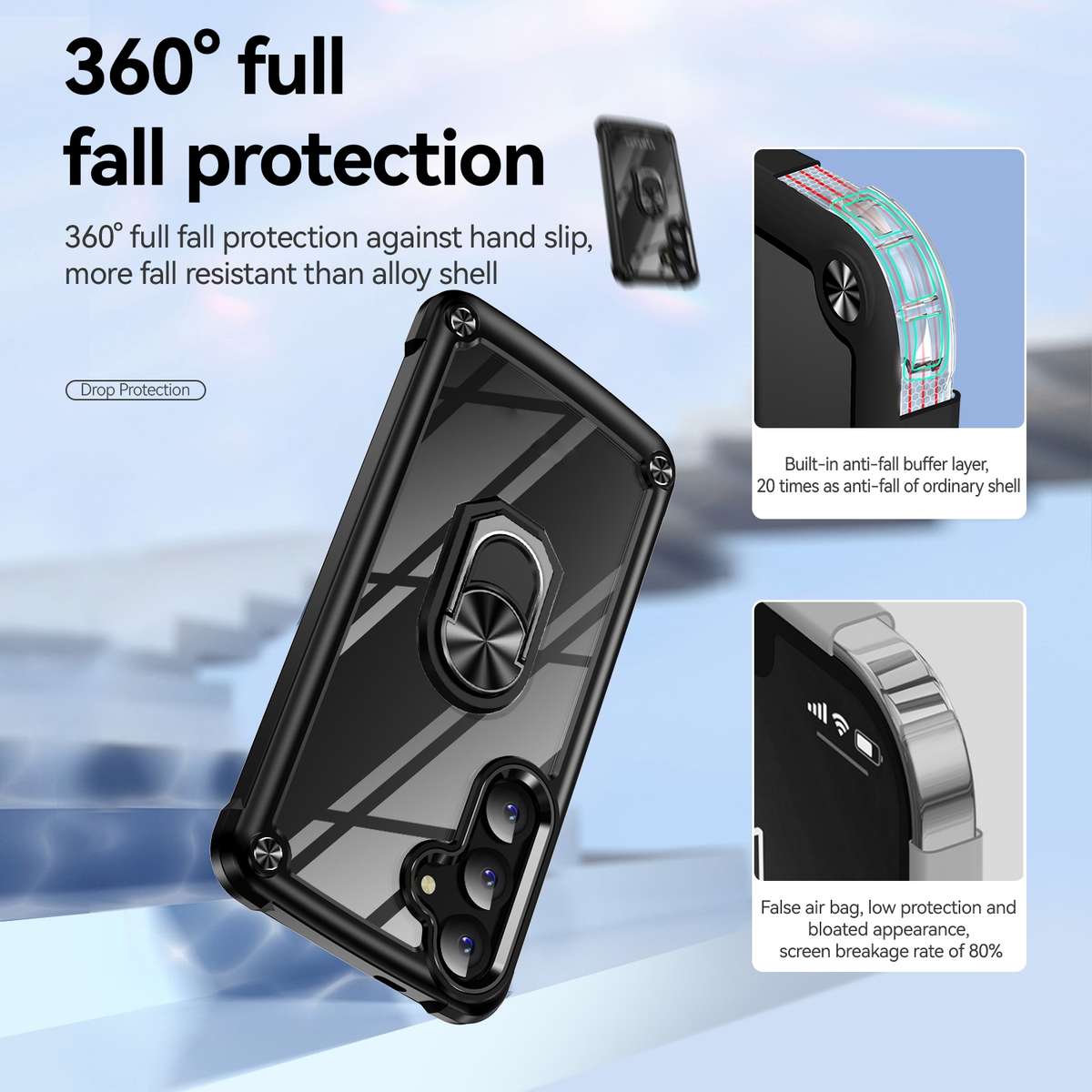 For Samsung Galaxy S25+ 5G TPU + PC Lens Protection Phone Case with Ring Holder(Black)
