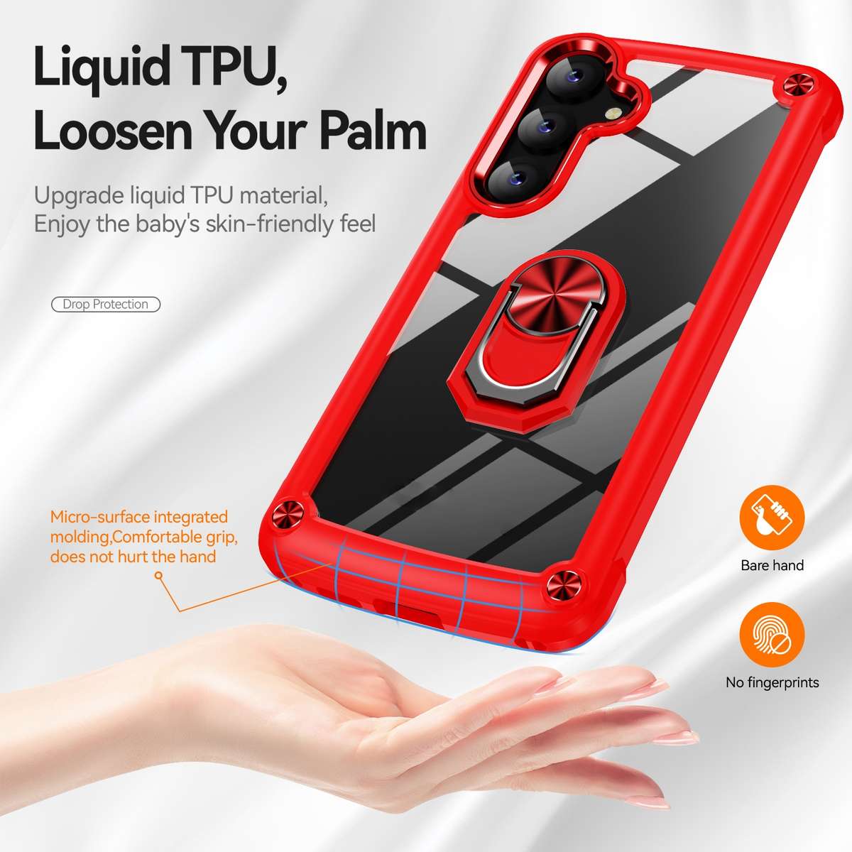 For Samsung Galaxy S25 5G TPU + PC Lens Protection Phone Case with Ring Holder(Red)