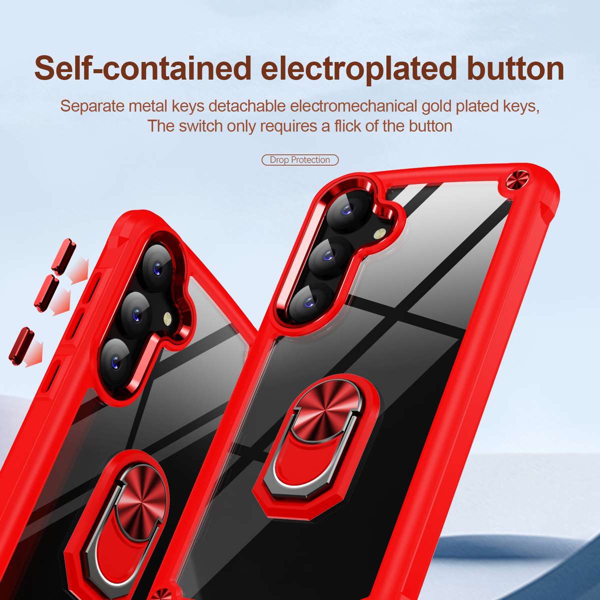 For Samsung Galaxy S25 5G TPU + PC Lens Protection Phone Case with Ring Holder(Red)