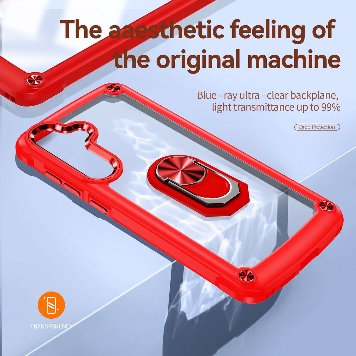 For Samsung Galaxy S25 5G TPU + PC Lens Protection Phone Case with Ring Holder(Red)