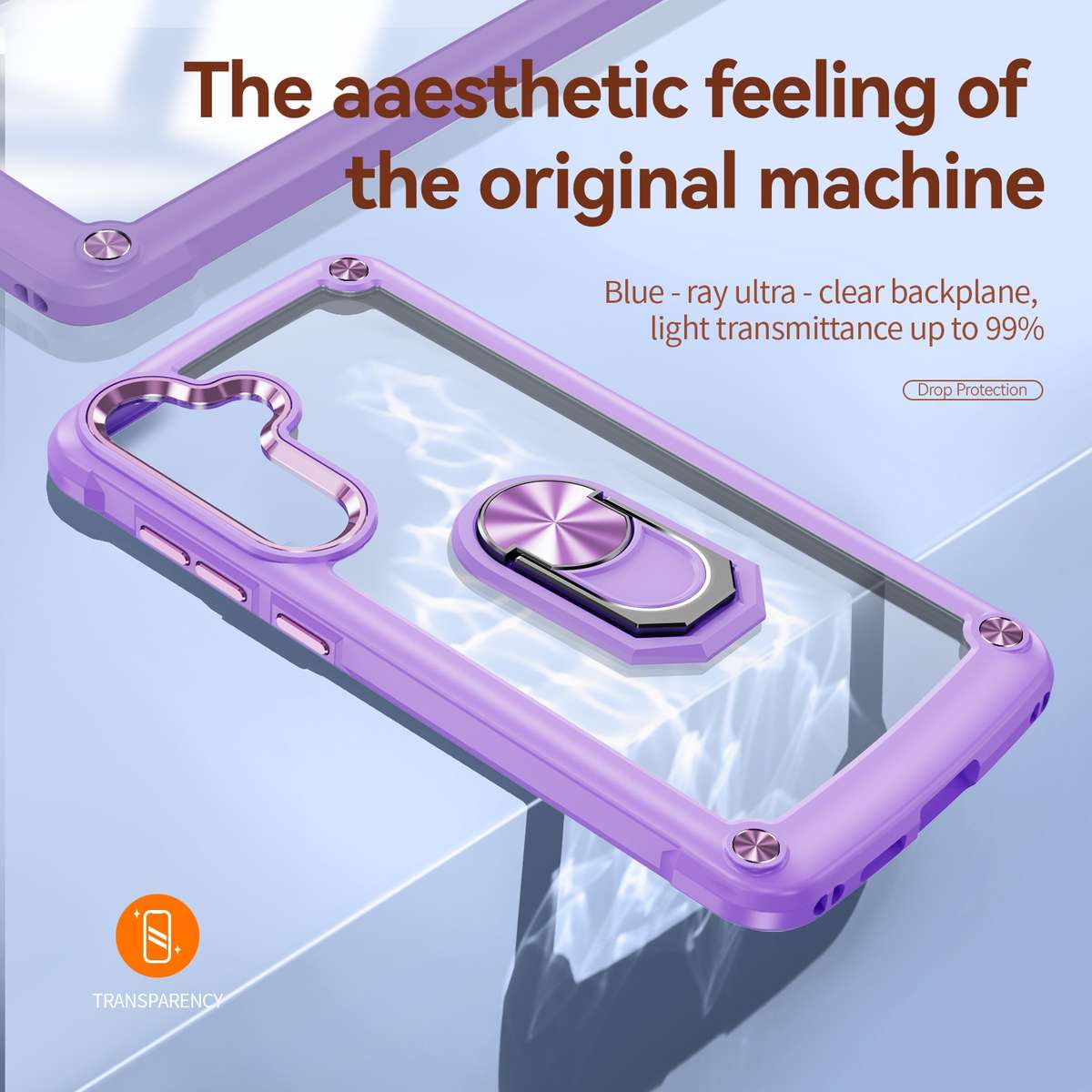 For Samsung Galaxy S25 5G TPU + PC Lens Protection Phone Case with Ring Holder(Purple)