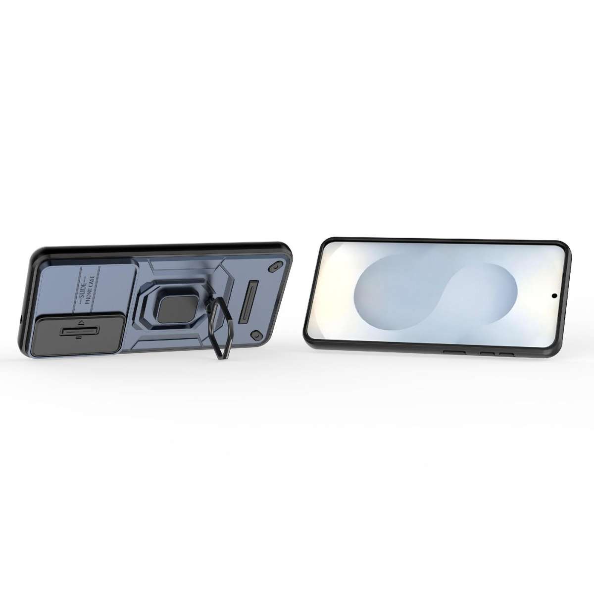 For Samsung Galaxy S26+ 5G Sliding Camshield TPU + PC Shockproof Phone Case with Holder(Blue)