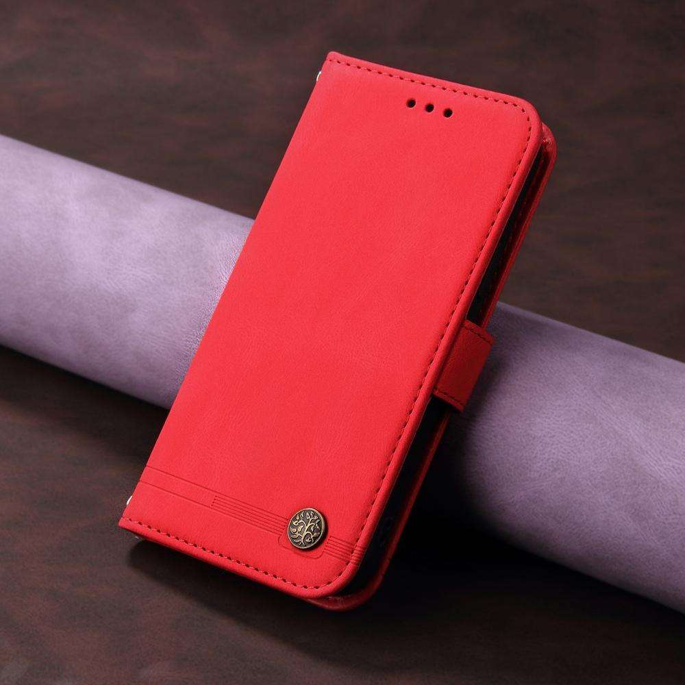 For Tecno Spark 40 5G / Spark Go 5G 2025 Skin Feel Life Tree Metal Button Leather Phone Case(Red)