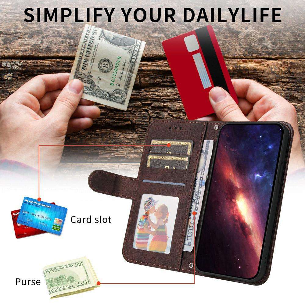 For Tecno Spark 40 5G / Spark Go 5G 2025 Skin Feel Life Tree Metal Button Leather Phon ... (Brown)