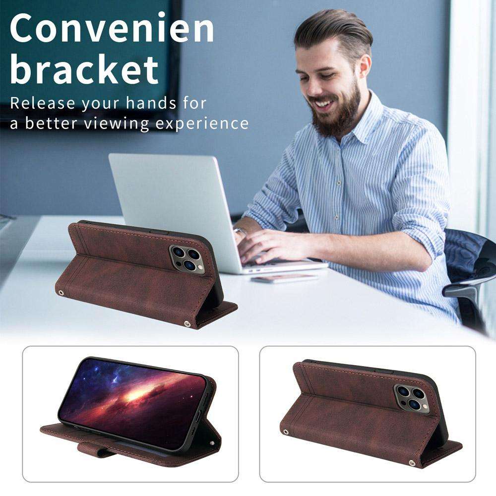 For Tecno Spark 40 5G / Spark Go 5G 2025 Skin Feel Life Tree Metal Button Leather Phon ... (Brown)