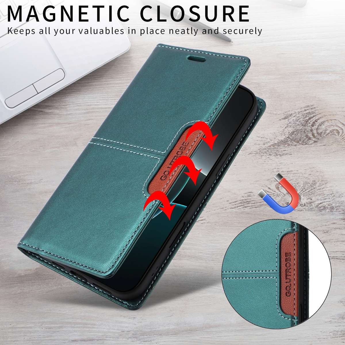 For Samsung Galaxy Note20 Ultra GQUTROBE G01 RFID Anti-theft Leather Phone Case(Green)