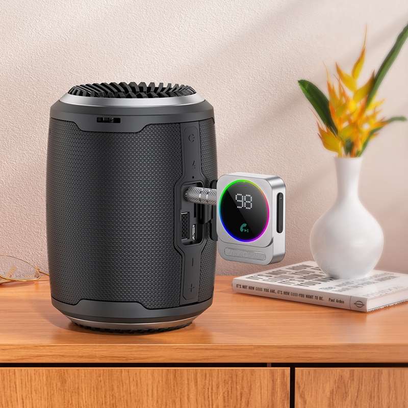 Borofone BC52 True Way Car AUX Bluetooth Receiver(Silver)