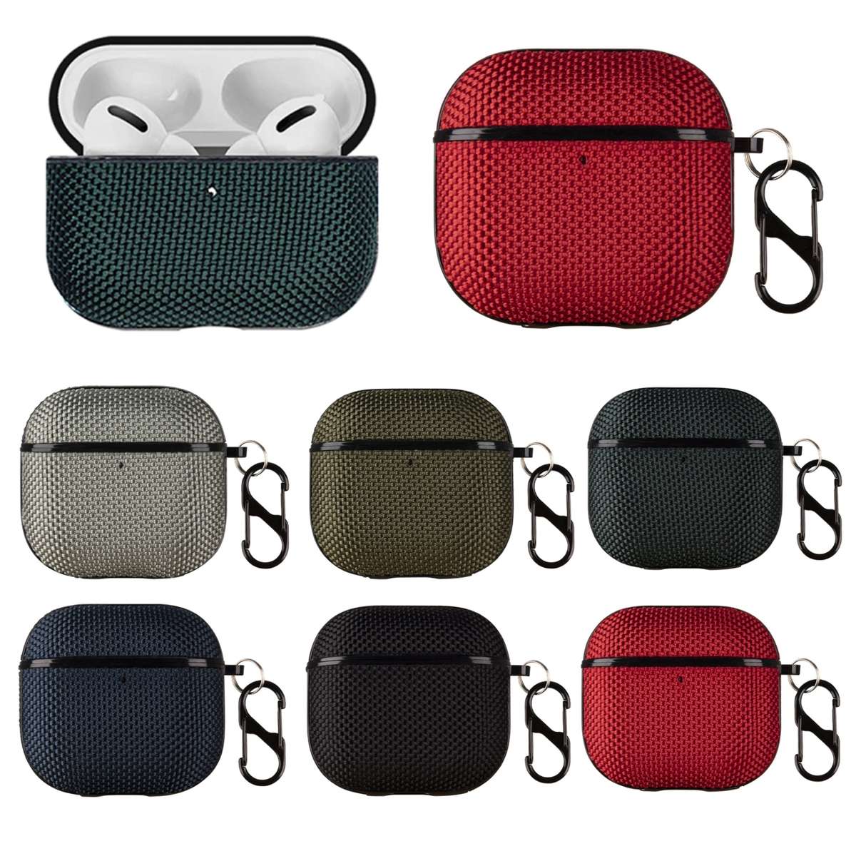 For AirPods Pro 3 Nylon Waterproof Wireless Earphone One-piece Case with Hook(Grey)