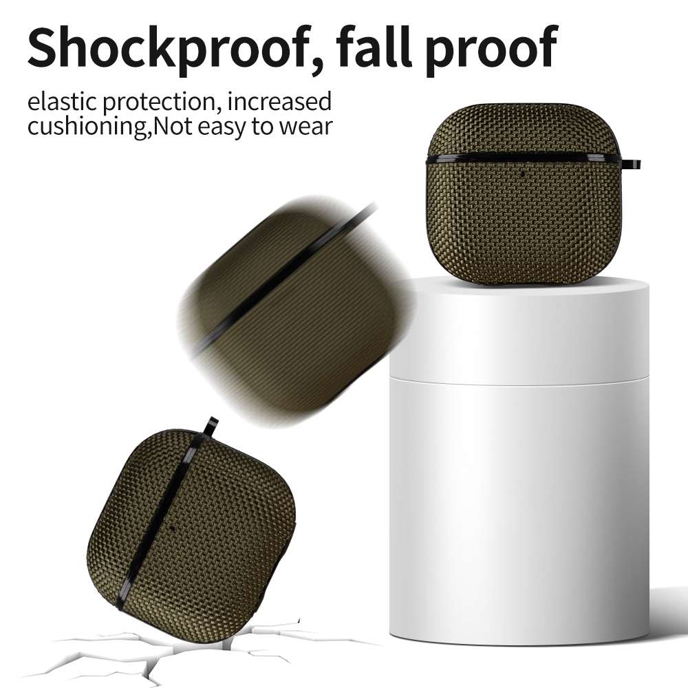 For AirPods Pro 3 Nylon Waterproof Wireless Earphone One-piece Case with Hook(Grey)