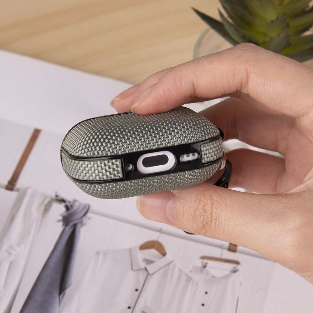 For AirPods Pro 3 Nylon Waterproof Wireless Earphone One-piece Case with Hook(Grey)