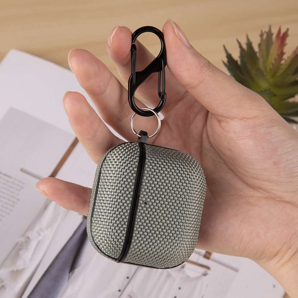 For AirPods Pro 3 Nylon Waterproof Wireless Earphone One-piece Case with Hook(Grey)