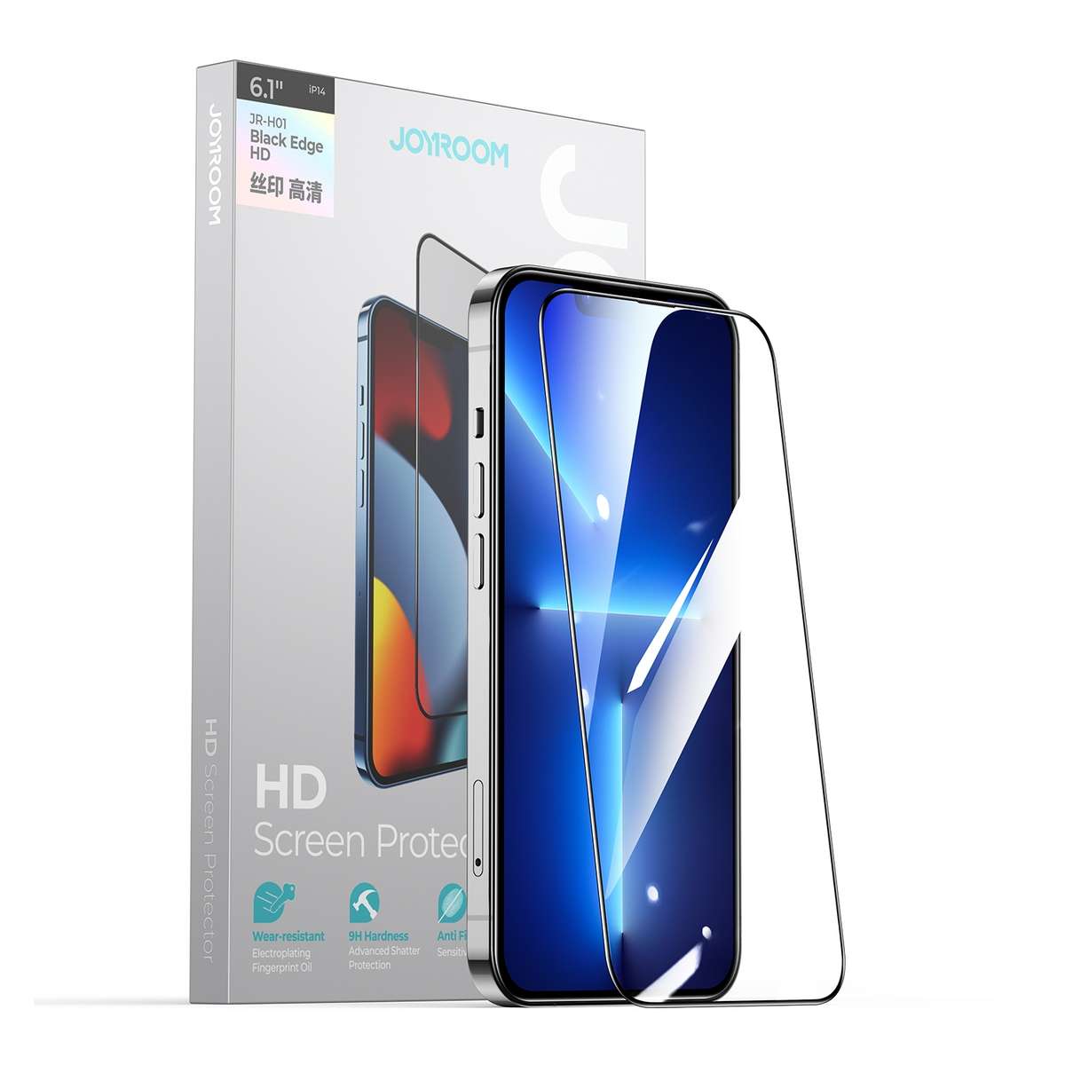 For iPhone 15 Pro JOYROOM Knight Series 2.5D Full Screen HD Tempered Glass Film