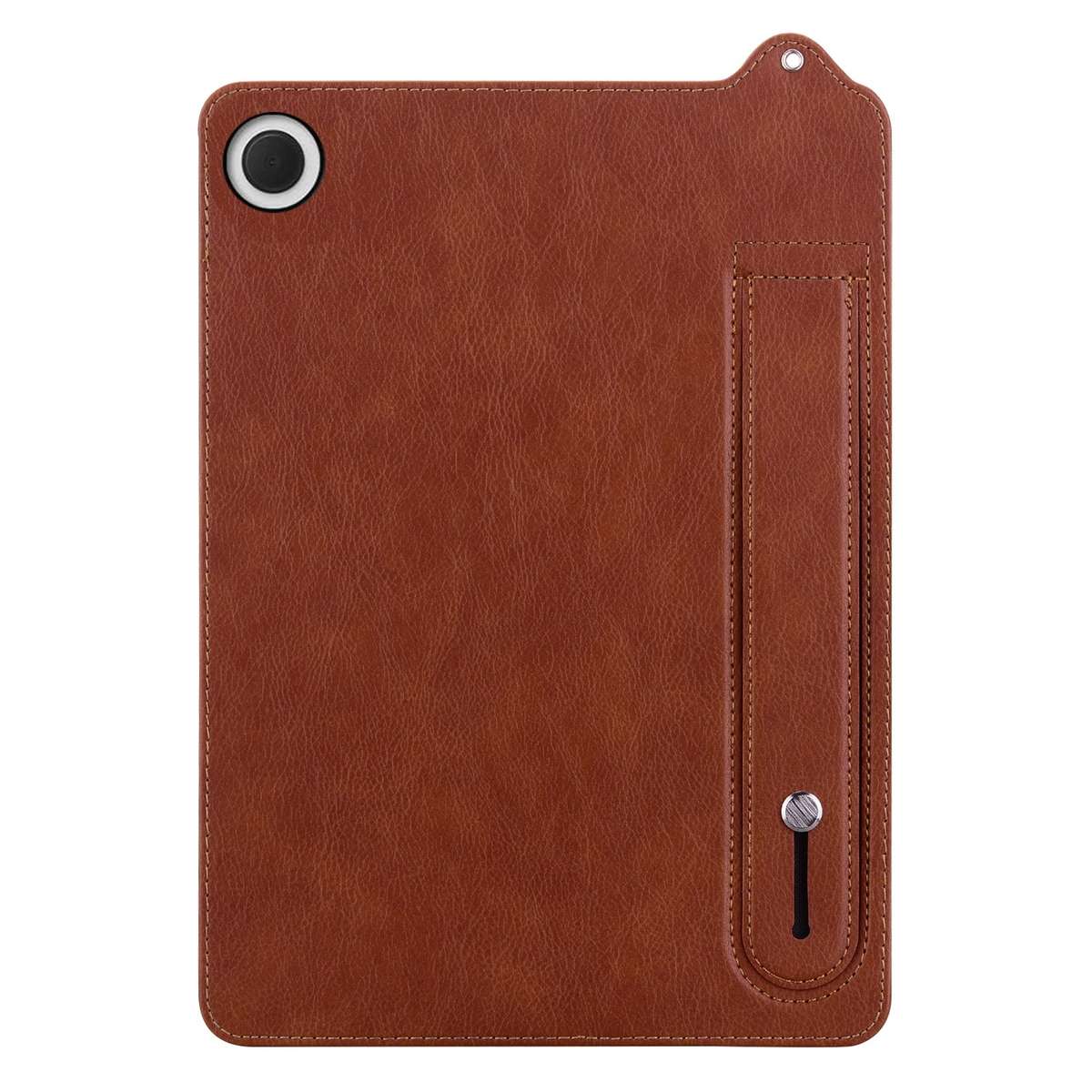 For Samsung Galaxy Tab A11 / A9 TPU Leather Back Tablet Case with Wristband(Brown)
