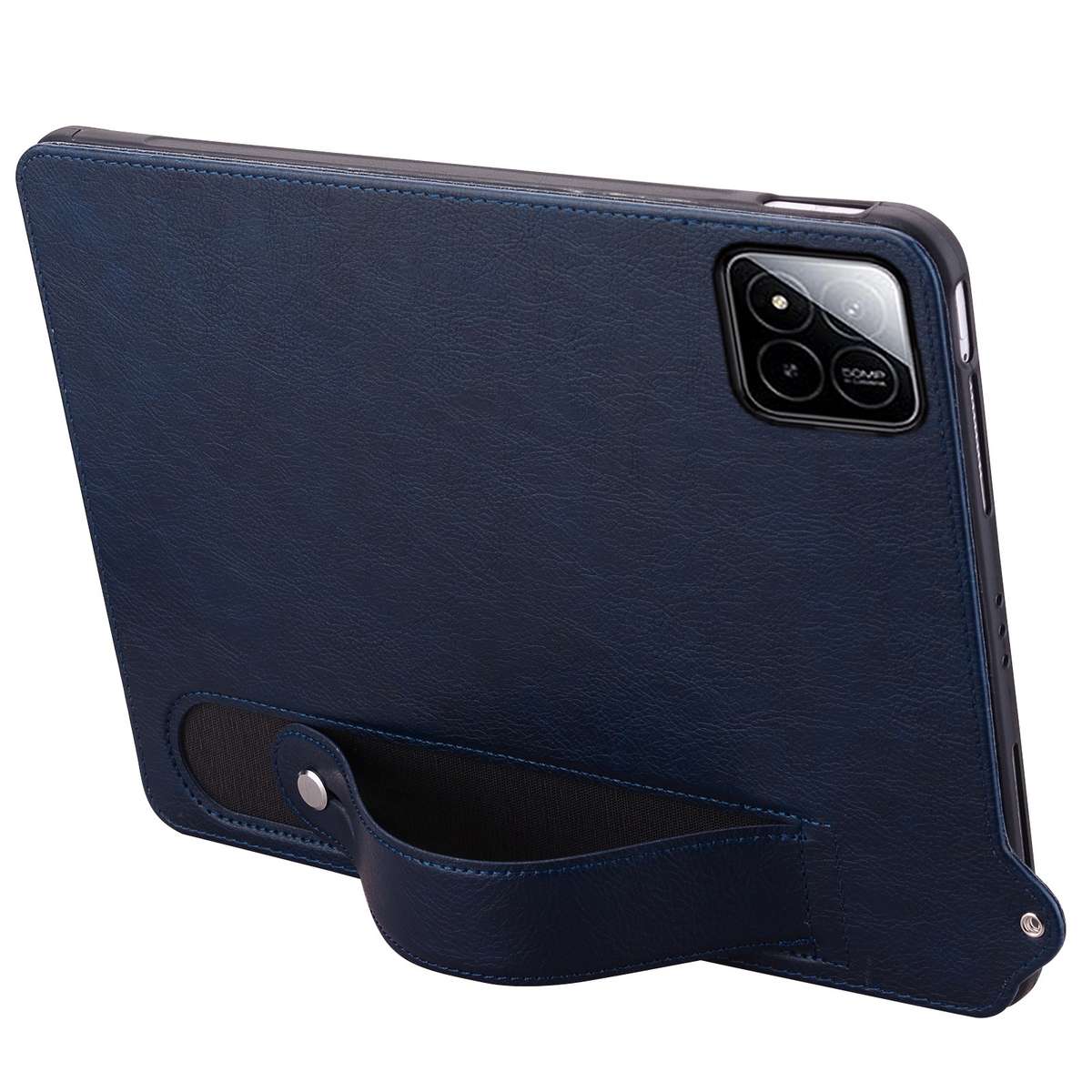 For Xiaomi Pad 8 / 8 Pro / 7 / 7 Pro TPU Leather Back Tablet Case with Wristband(Dark Blue)