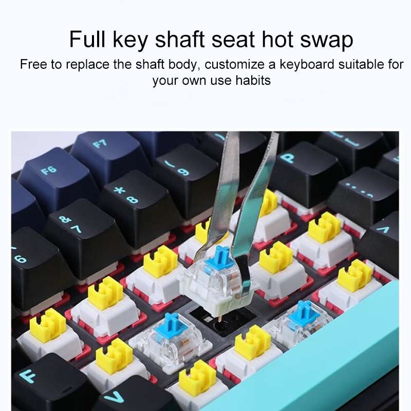 AULA F87 Pro 87 Keys Wired/2.4G/Bluetooth Three Model Customized RGB Mechanical Keyboard(Ash Wood Sh