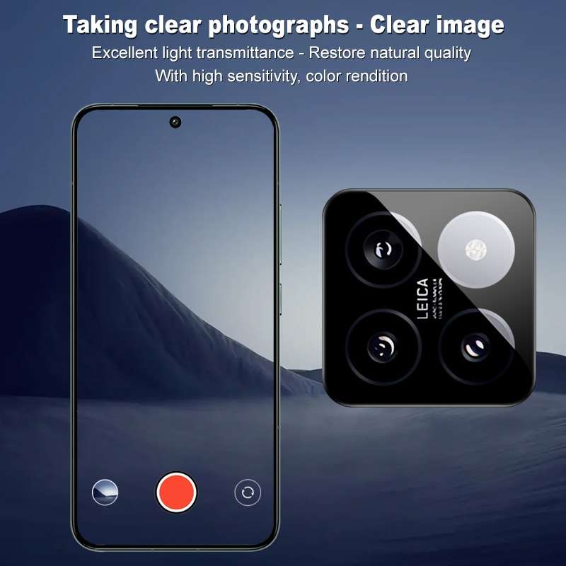 For Xiaomi 14 imak Black Version HD Glass Rear Camera Lens Film, Self-positioning Version