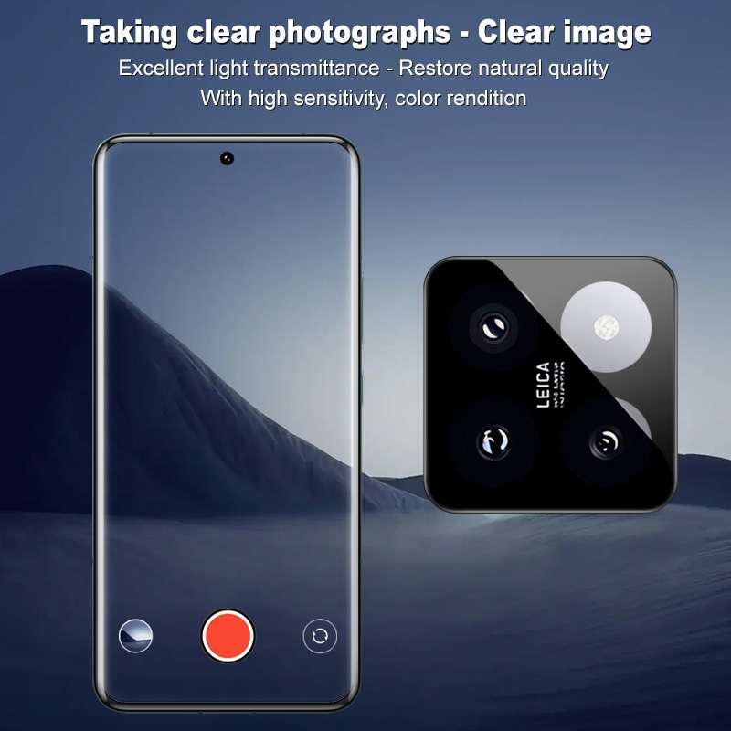 For Xiaomi 14 Pro imak Black Version HD Glass Rear Camera Lens Film, Self-positioning Version