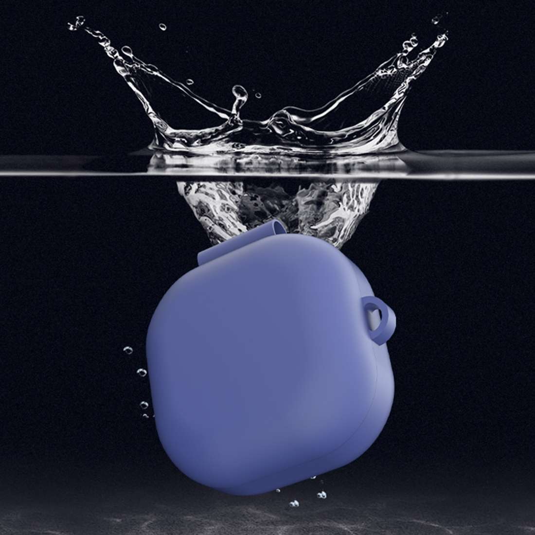 For New Samsung Galaxy Buds Live/Pro Solid Color Anti-fall Earphone Protective Case wi ... (Black)