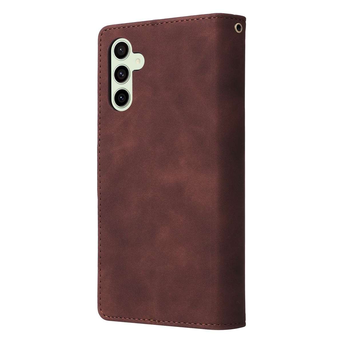 For Samsung Galaxy S25 FE 5G Multifunctional Frosted Zipper Wallet Leather Phone Case(Coffee)